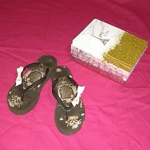 Brown Juicy Couture flip flops